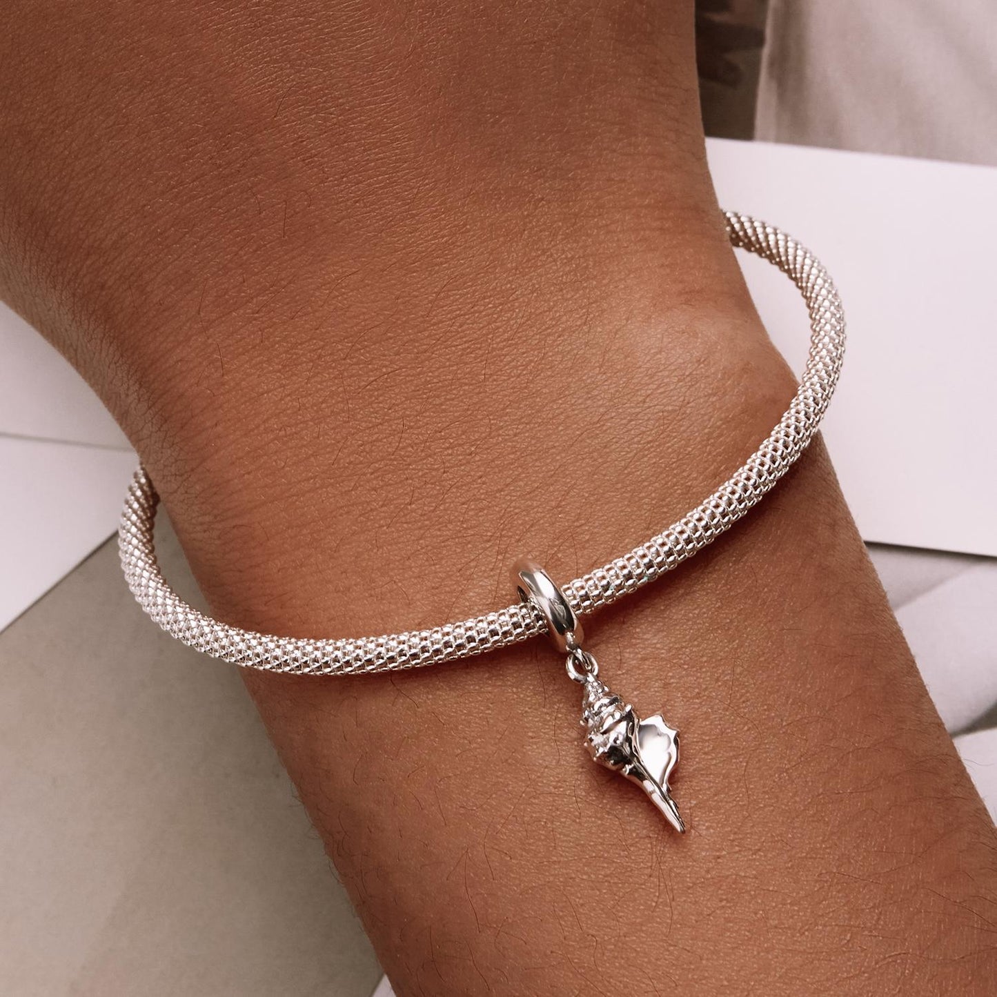 925 Sterling Silver Conch Pendant For Diy Bracelets & Necklaces
