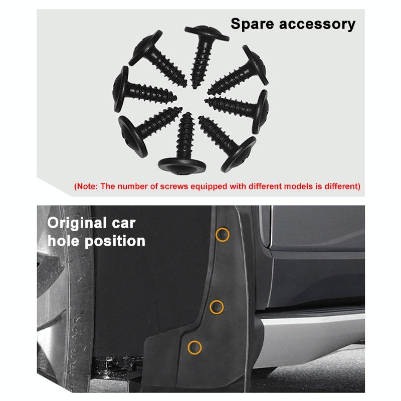 For Tesla Model S 2014-2020 4Pcs / Set Car Auto Soft Plastic Splash Flaps Fender Guard