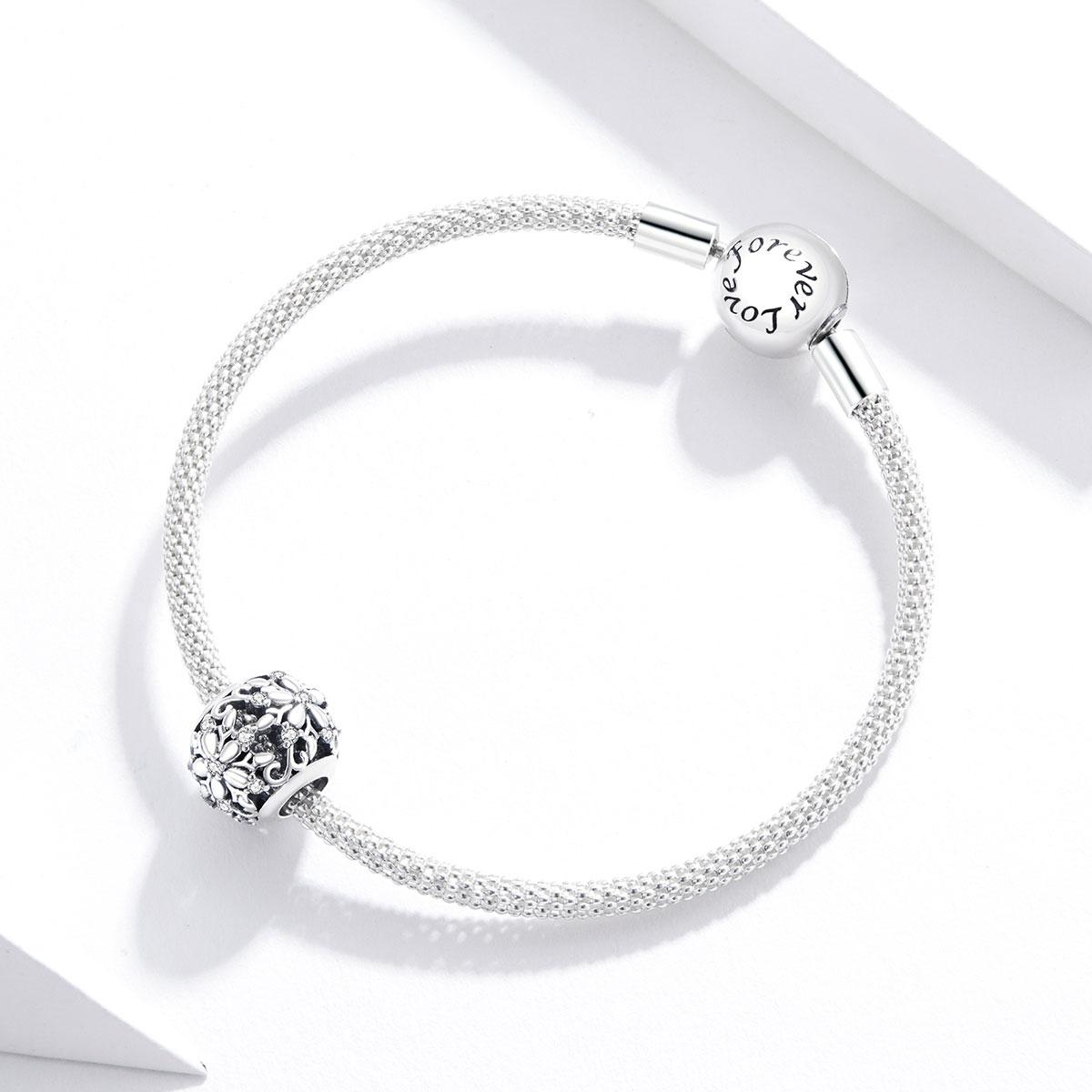 925 Sterling Silver Snowflake Beads For Diy Bracelets & Necklaces