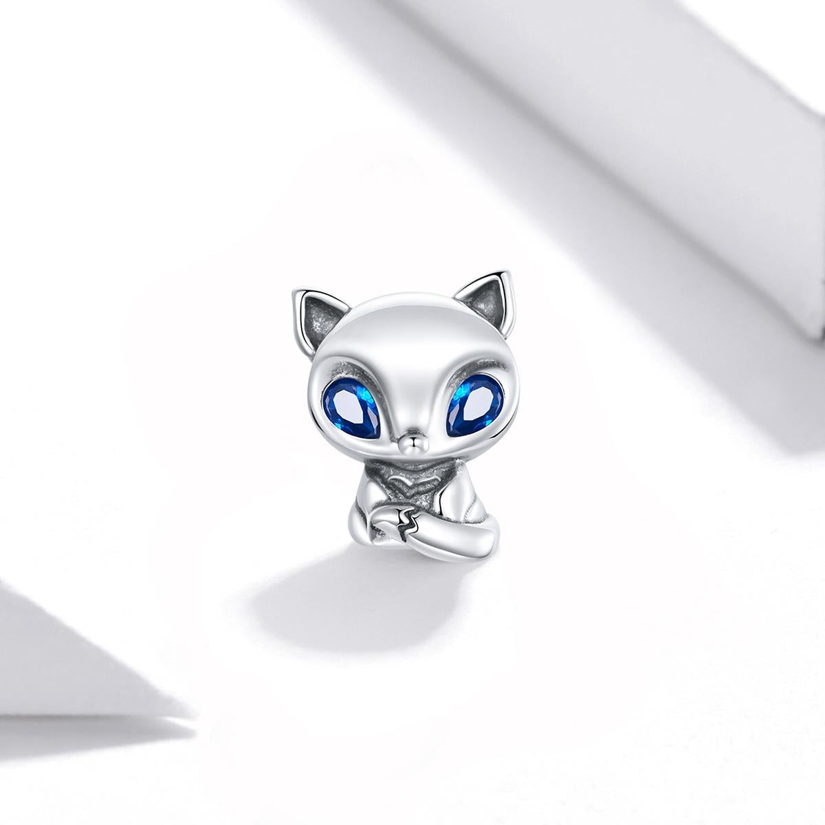 925 Sterling Silver Charming Fox Bead For Diy Bracelets & Necklaces