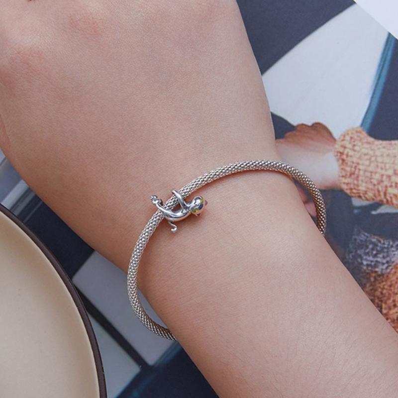 925 Sterling Silver White Cat Beaded Bracelet Bsc520 Sr