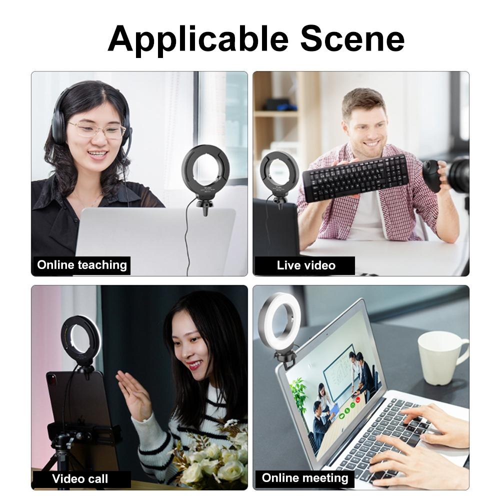 48leds Laptop Camera Beauty Ring Light - Clip Set 4-inch - Clip Set