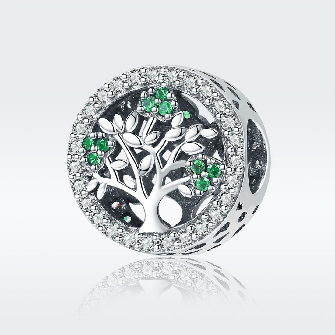 925 Sterling Silver Tree Of Life Diamond Pendant Bead Accessory Style - Bead