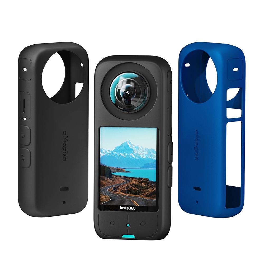 Amagisn Silicone Protective Cover for Insta360 X3 Body - Body+Lens Case (Black)