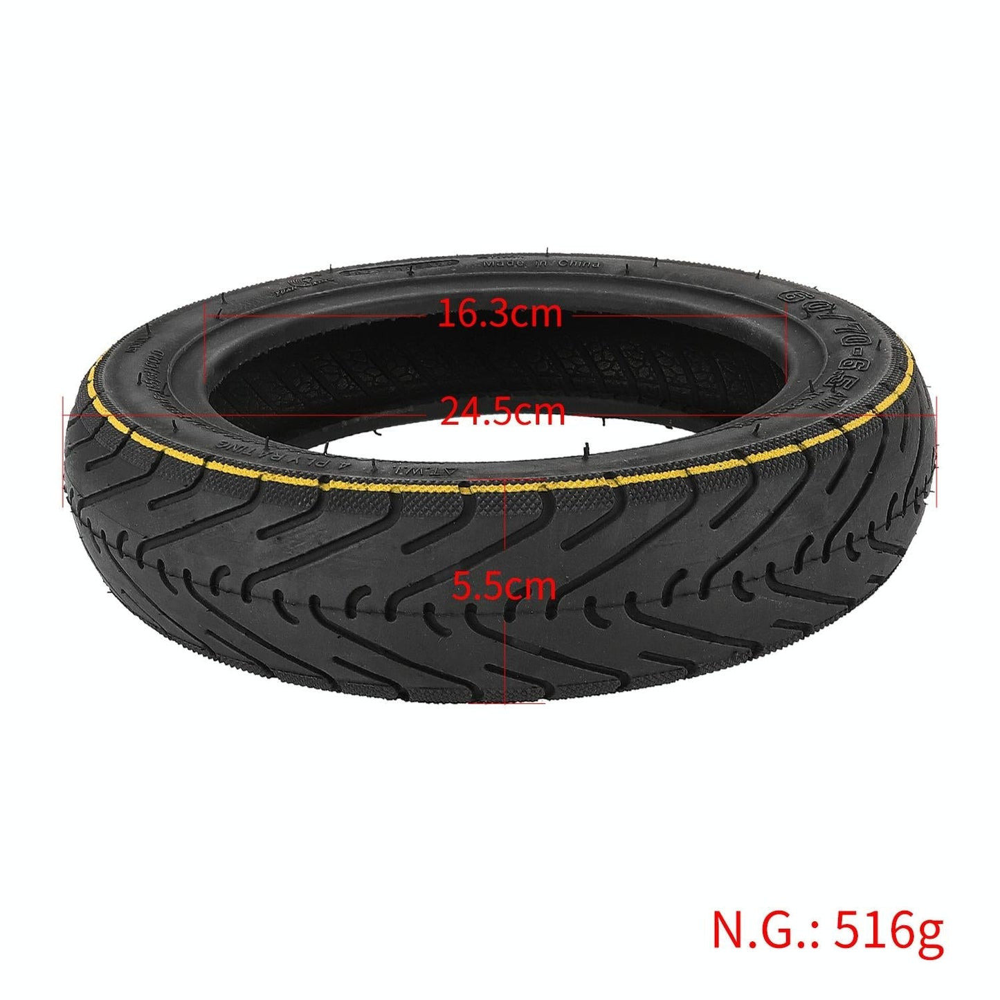 Electric Scooter with 10 Striped Vacuum Tire for Ninebot Max G30 Series