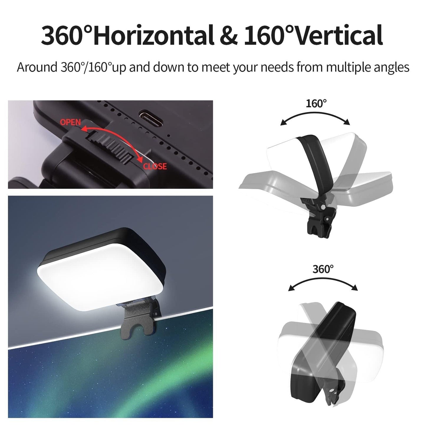 Rechargeable Video Conference Lighting - Three Colour Temperature Dimming