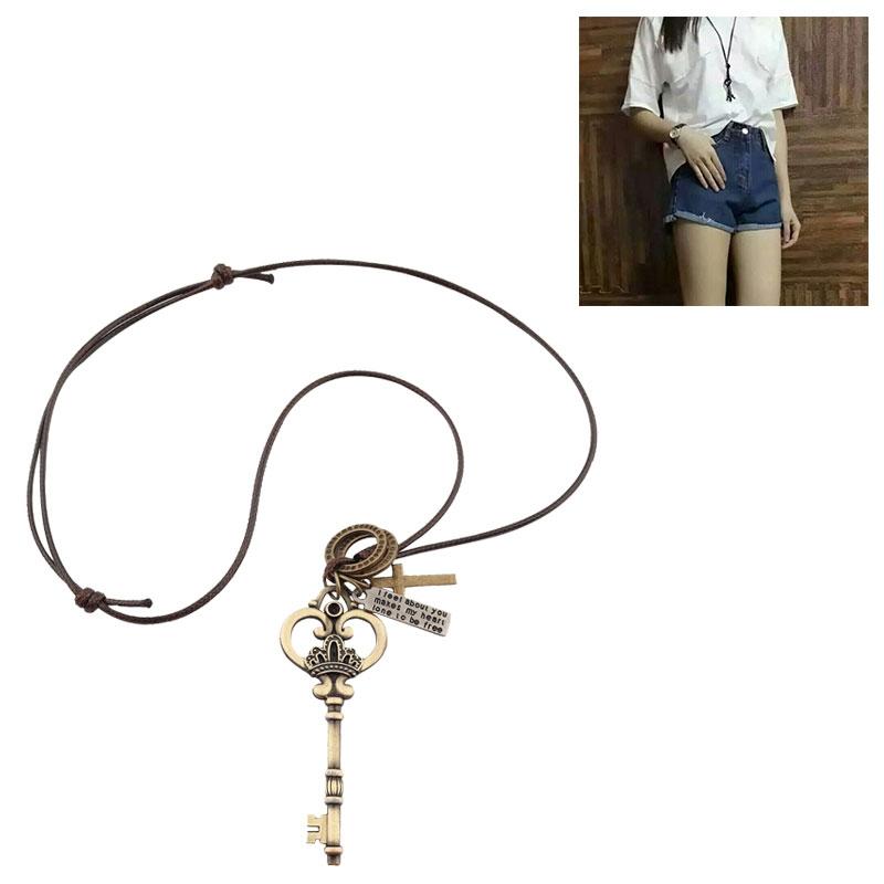 Vintage Crown Key Pendant Retro