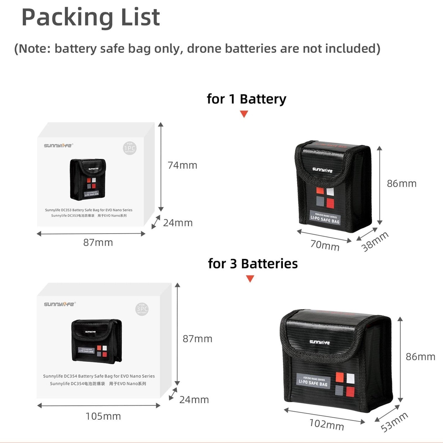 3-in-1 Evo Nano Battery Explosion-proof Bag