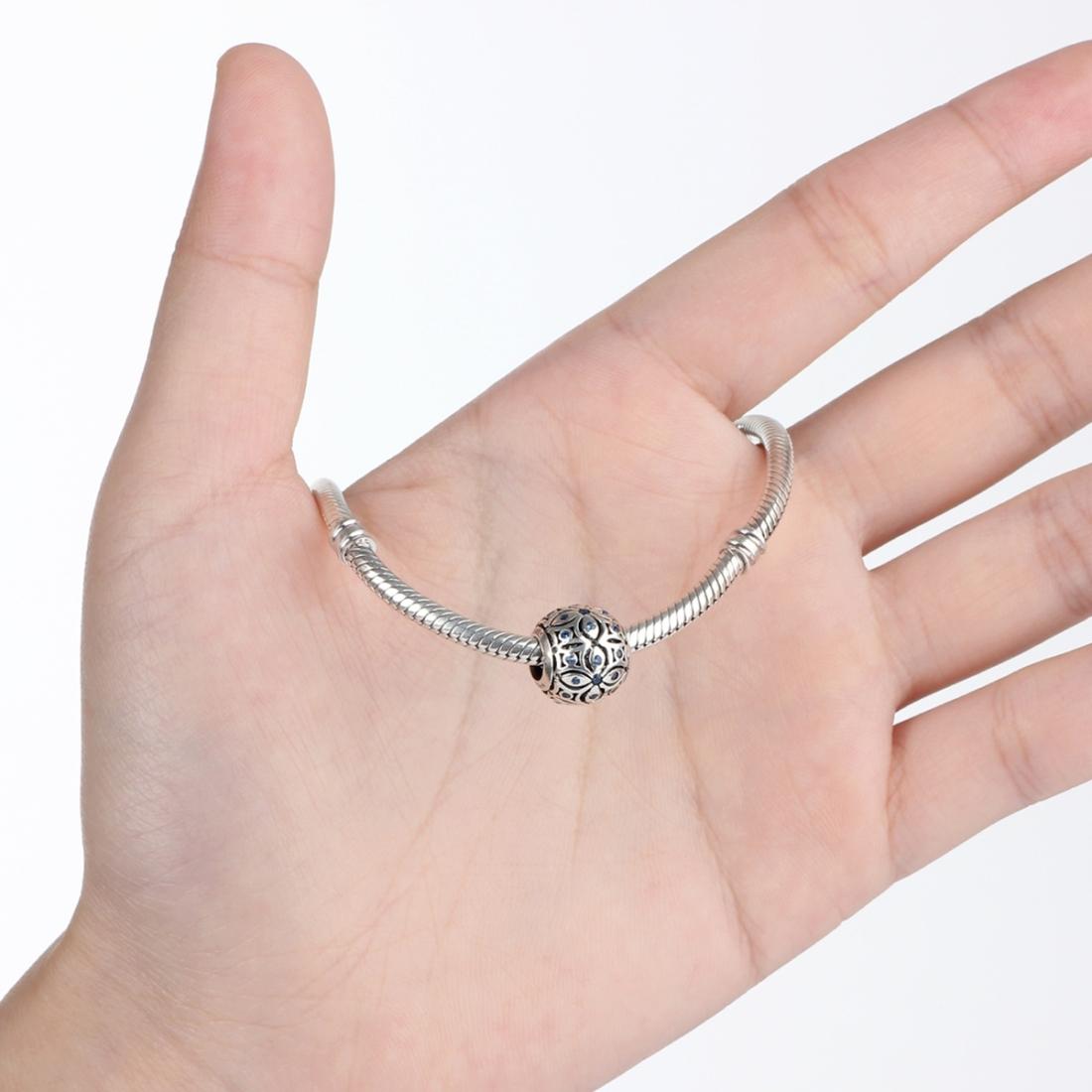 925 Sterling Silver Summer Flower Beaded Bracelet Accessory