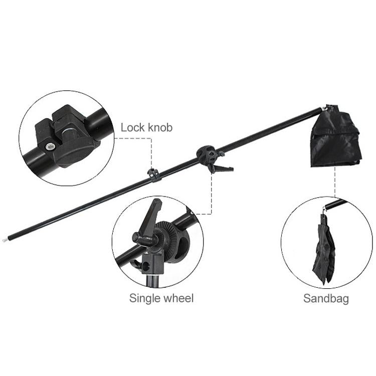 Single Light Softbox Set With Tripod And Arm Jib For Studio Flash