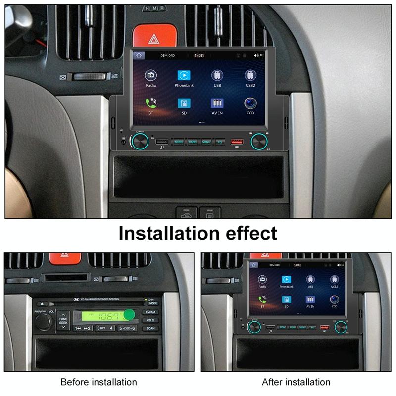 6.2 Inch Single Butt Carplay Car Monitor - Universal Wired Mp5 Player - Standard + 4 Light Camera