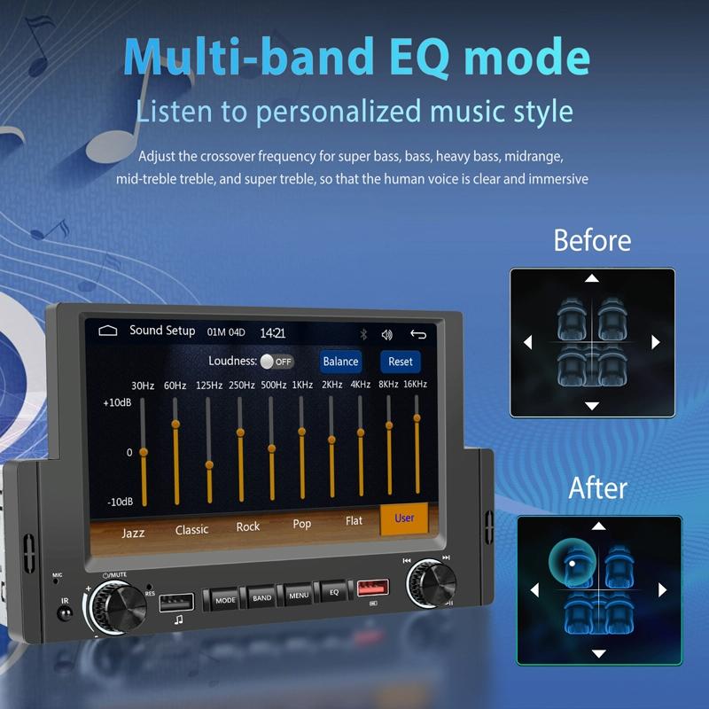 6.2 Inch Single Butt Carplay Car Monitor - Universal Wired Mp5 Player - Standard + 4 Light Camera