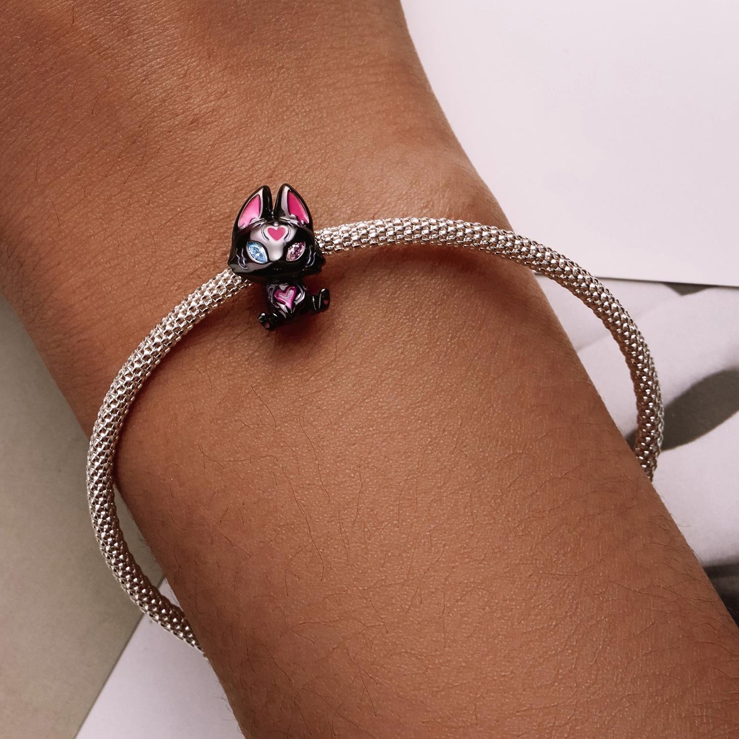 925 Sterling Silver Fox Elf Beads For Diy Bracelets & Necklaces