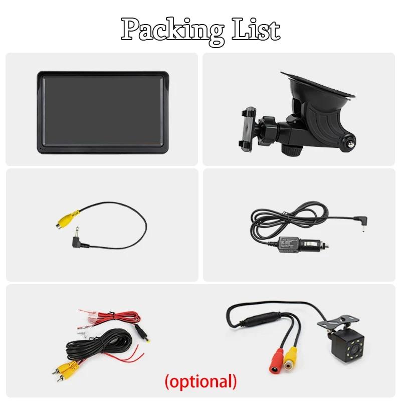 7 Inch Bluetooth 5.0 Carplay Monitor - Portable Compatible With Most Vehicles - Display + Camera