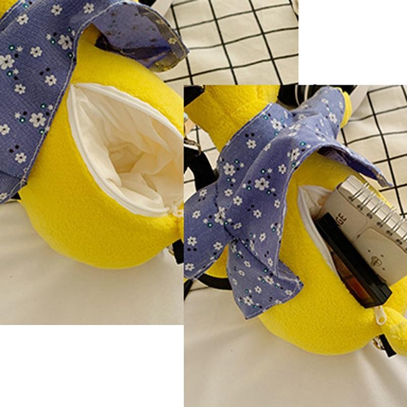 Adorable Cartoon Plush Shoulder Bag Duck White Green - Puppy Brown
