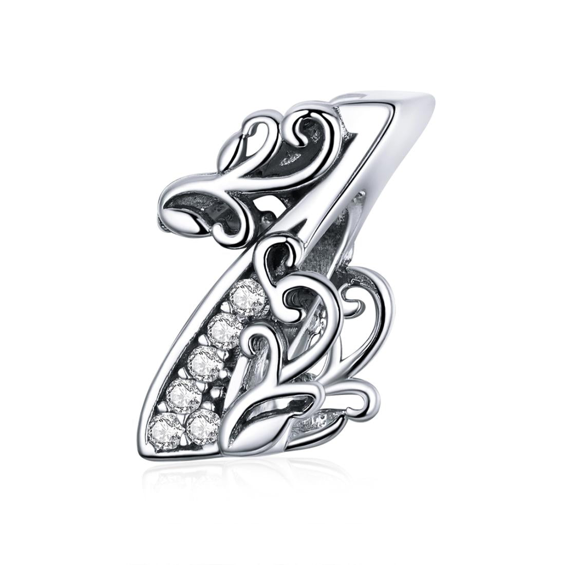 925 Sterling Silver Relief Number Series 0 9 Beads For Diy Bracelets & Necklaces Style - 1