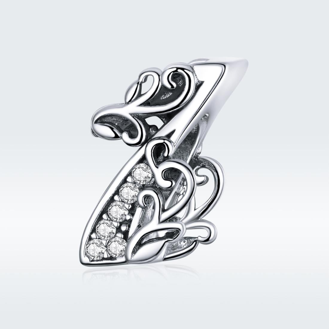 925 Sterling Silver Relief Number Series 0 9 Beads For Diy Bracelets & Necklaces Style - 1