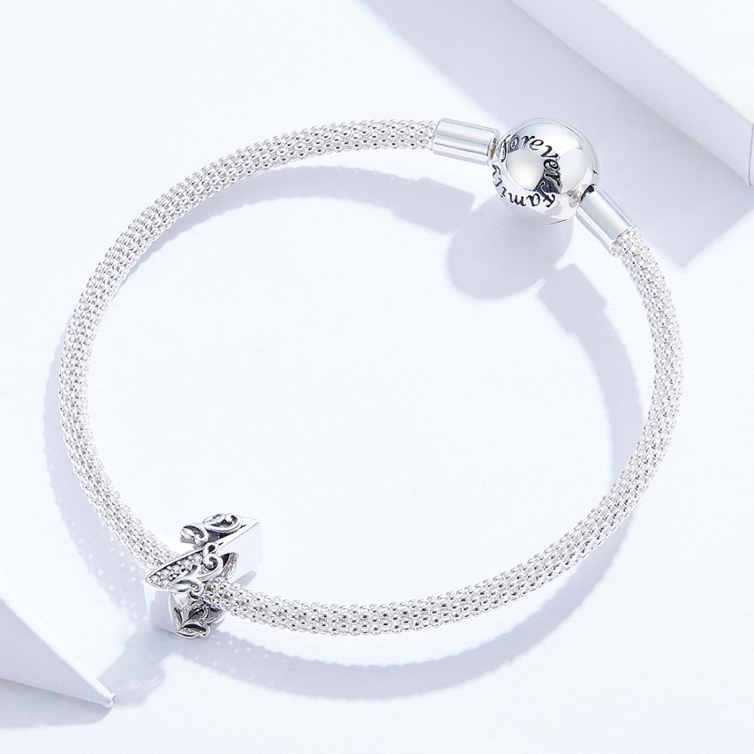 925 Sterling Silver Relief Number Series 0 9 Beads For Diy Bracelets & Necklaces Style - 1