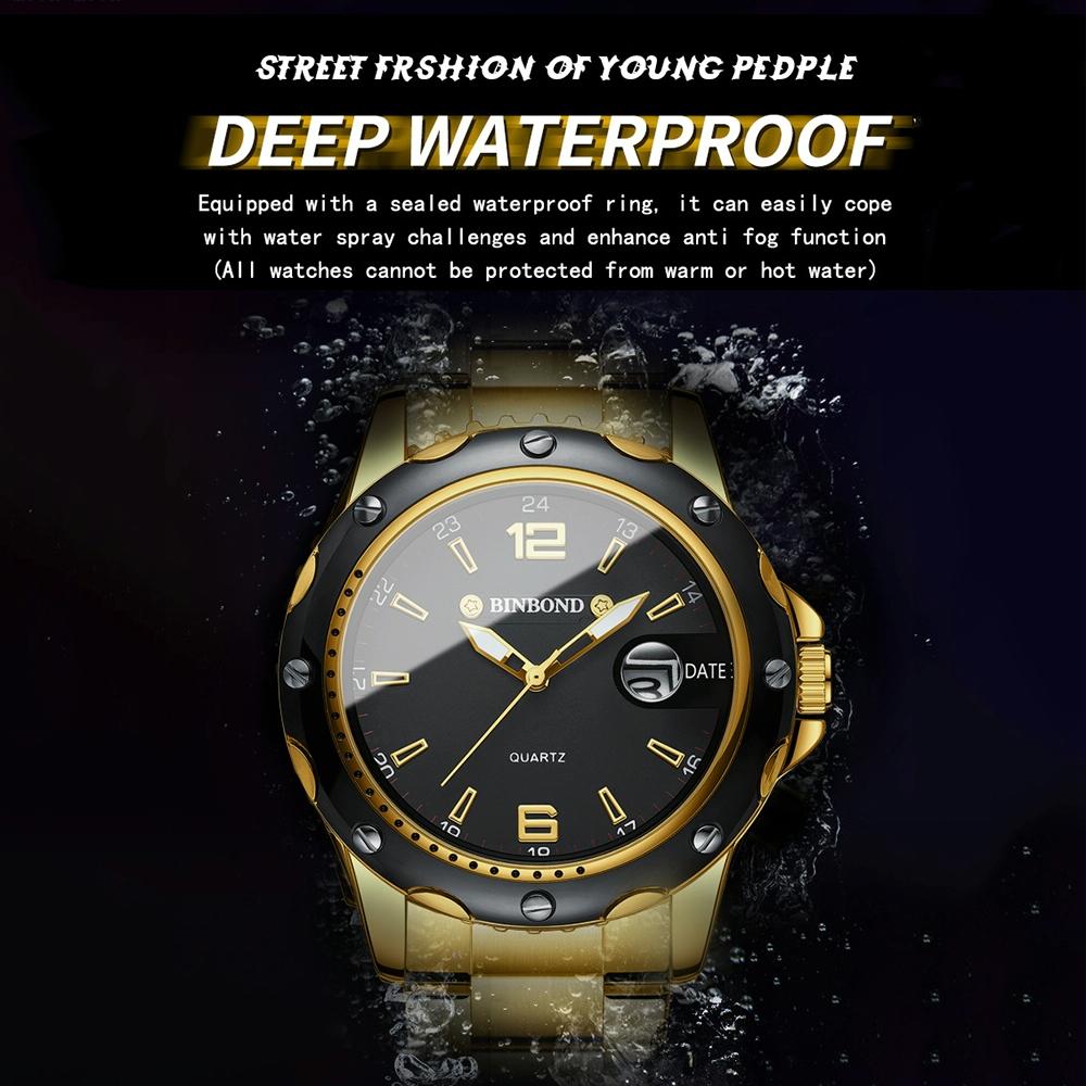 Waterproof Luminous Quartz Watch for Outdoor - White Steel-Black