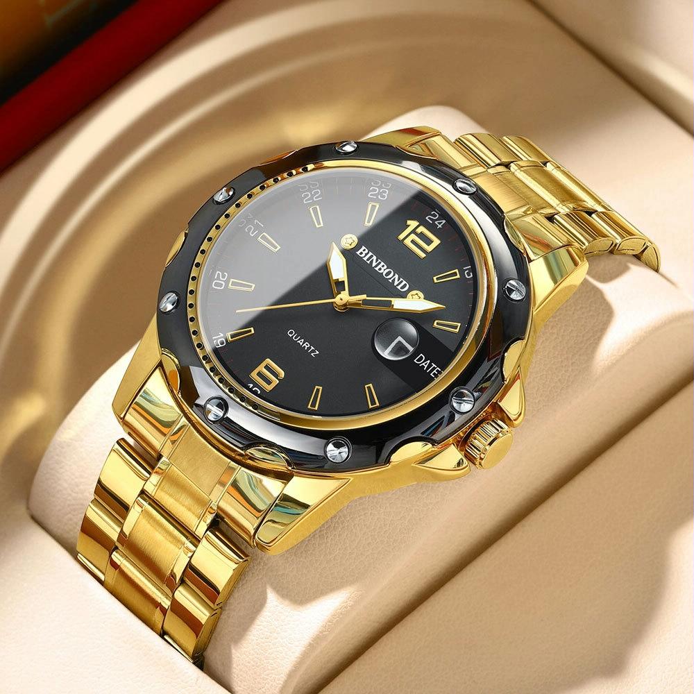 Waterproof Luminous Quartz Watch for Outdoor - White Steel-Black