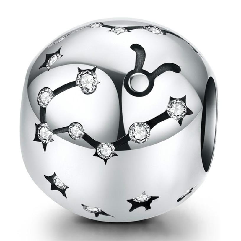 925 Sterling Silver Diy Zodiac Bracelet Beads Taurus Style - Taurus