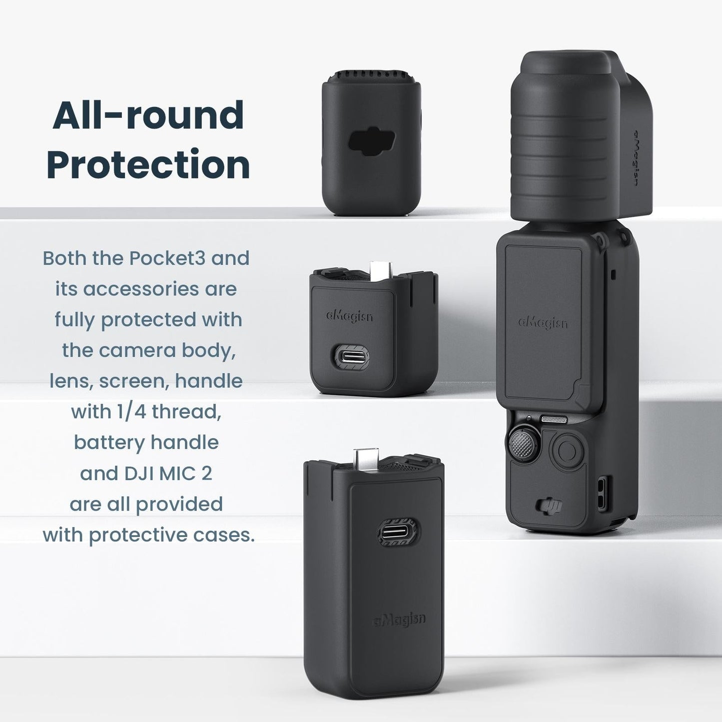 5-in-1 Silicone Case for Dji Pocket 3 Camera Accessories - 5 In 1 Blue