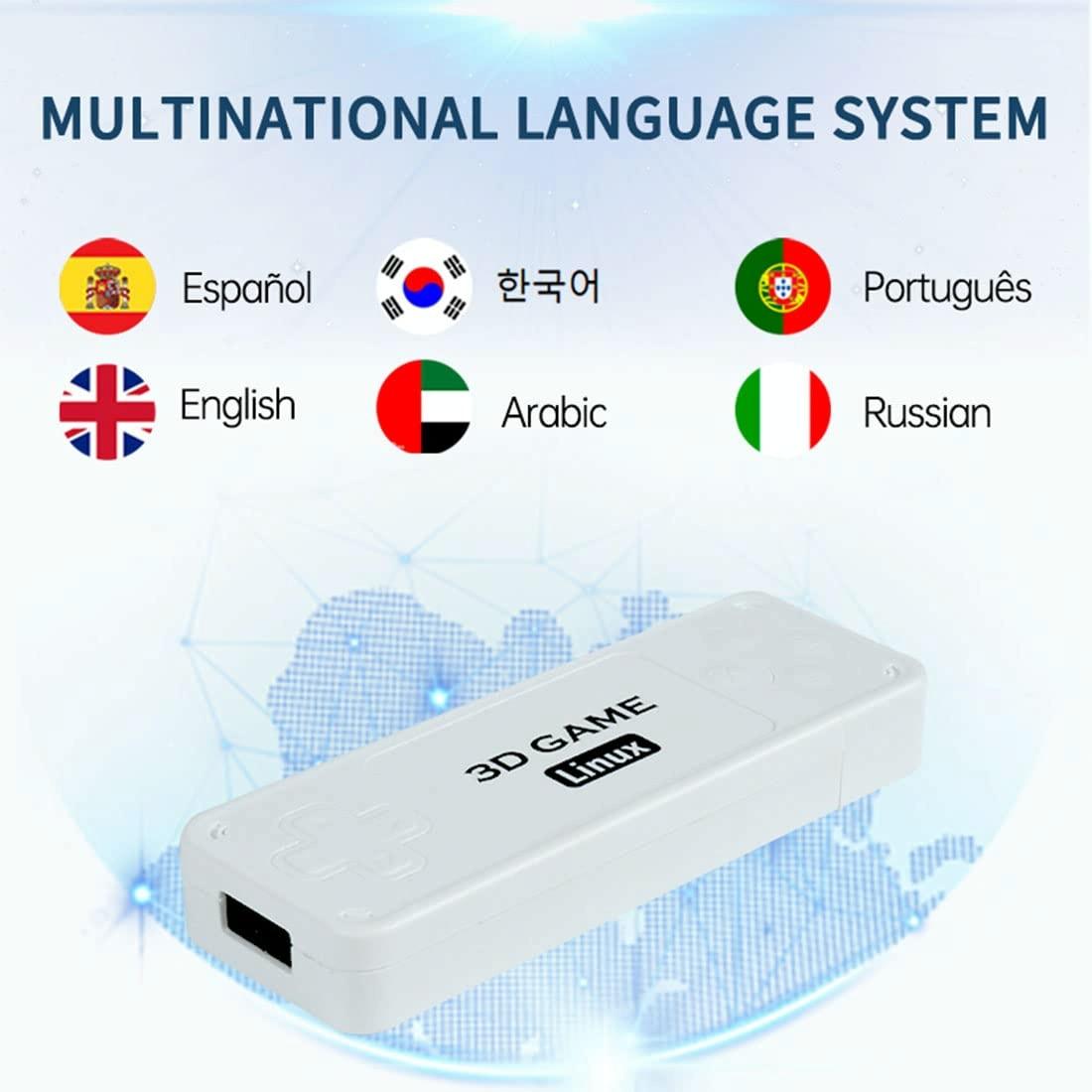 Portable 2.4G Wireless Game Console - 4K Hd Linux Stick - 128G Storage - 128G 10000+ Games