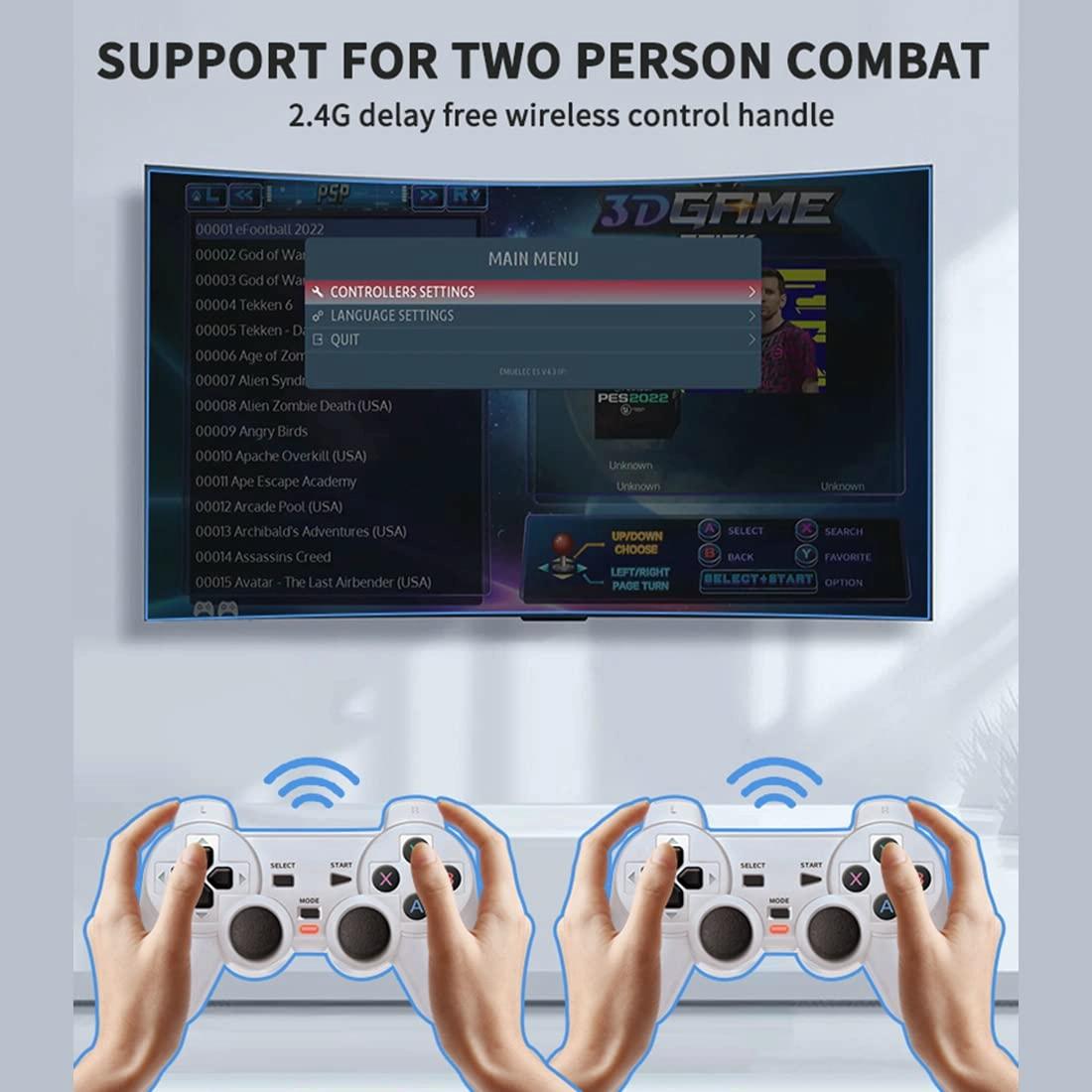 Portable 2.4G Wireless Game Console - 4K Hd Linux Stick - 128G Storage - 128G 10000+ Games