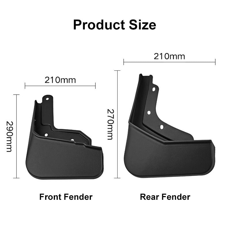 For Polestar 2 4Pcs / Set Car Auto Soft Plastic Splash Flaps Fender Guard