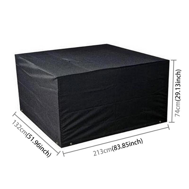 Waterproof 210D Oxford Cloth Cover For Outdoor Furniture Set - Protects From Uv Dust And Rain - 213 X 132 X 74Cm - Black