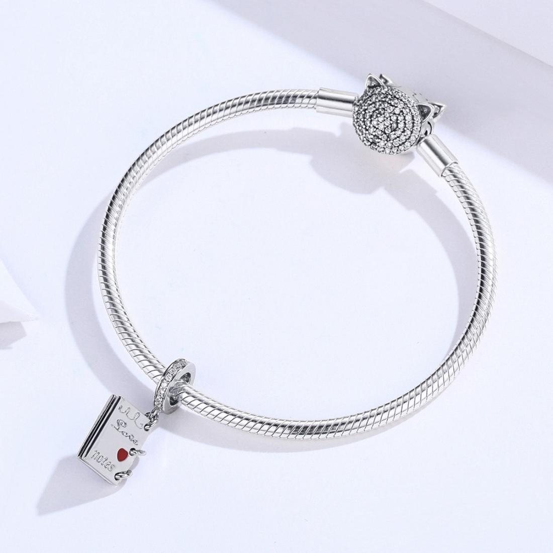 925 Sterling Silver Love Letter Bracelet Charm Diy Accessory