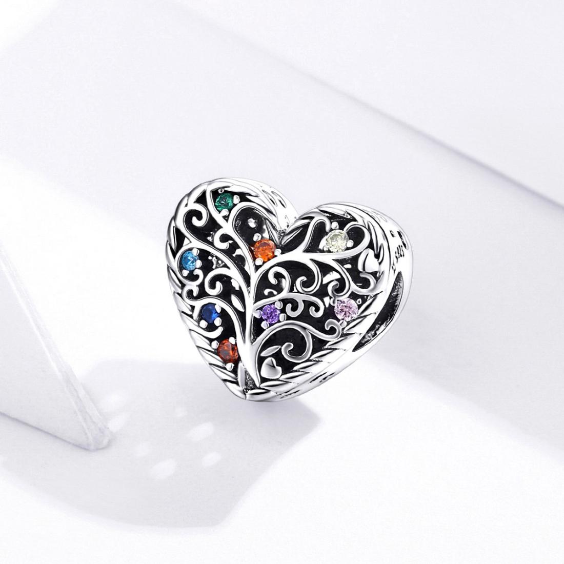 925 Sterling Silver Tree Of Life Zircon Bead Bracelet / Necklace Set