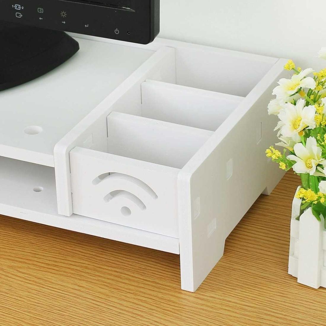 Versatile Desktop Monitor Stand - Sturdy Wood Riser for Laptop Notebook Tv