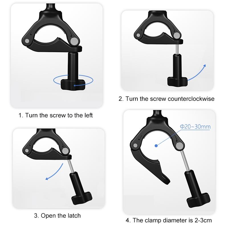 Universal Phone Mount for Handlebars with Clamp and Screw