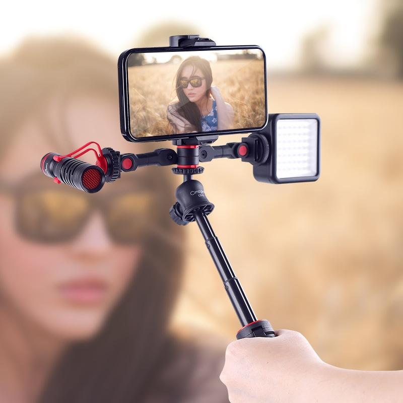 Universal Dual Cold Shoe Mount For Camera And Phone