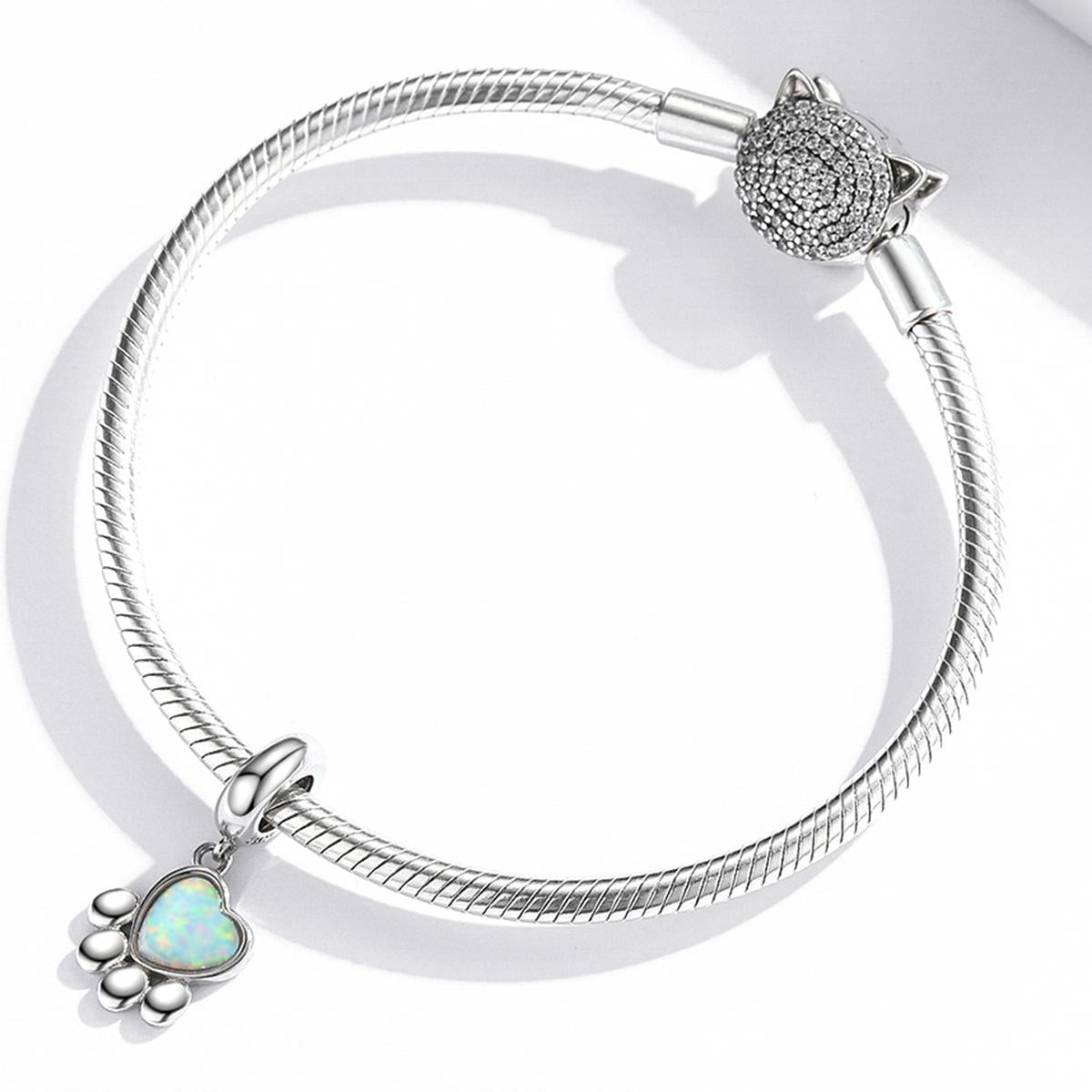 925 Sterling Silver Opal Bead Bracelet & Necklace Set