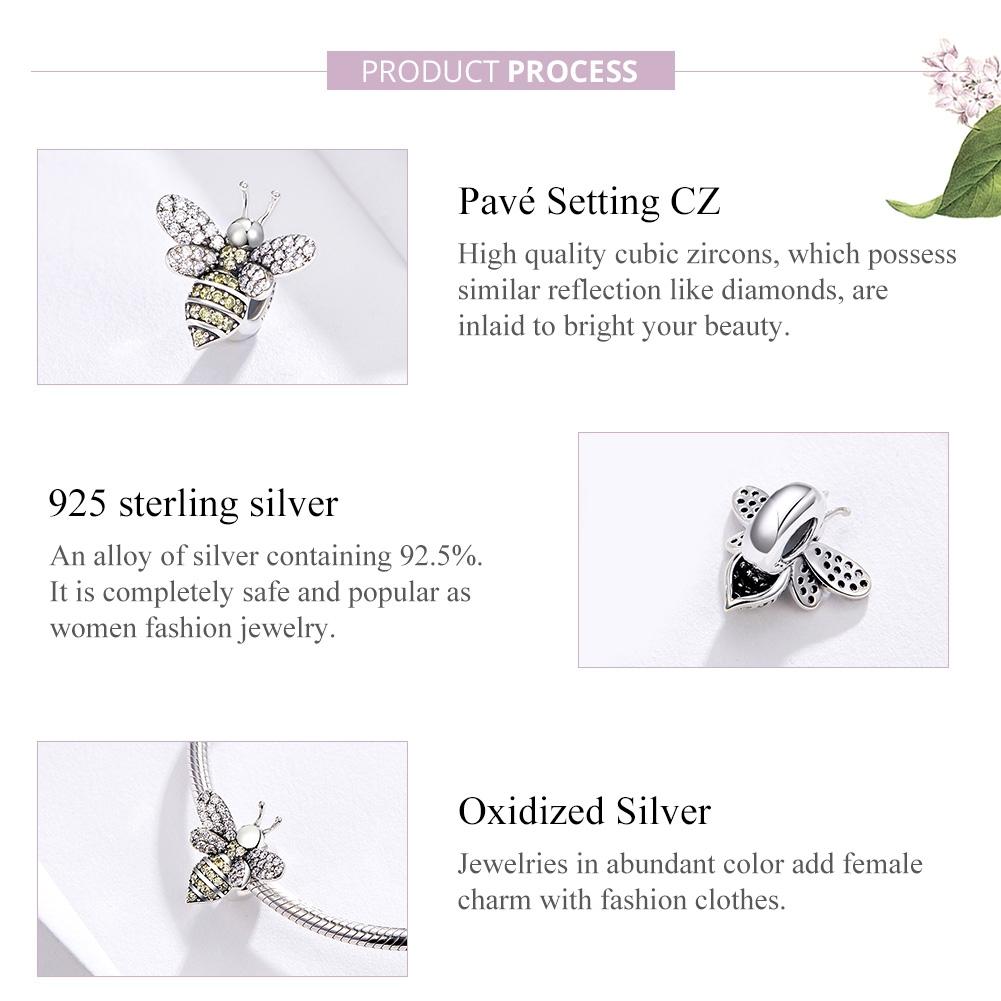 925 Sterling Silver Bee Bracelet Diy Beaded Accessory