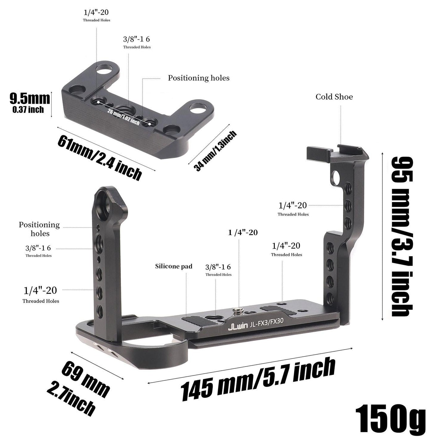 Sony Fx30 / Fx3 Camera Protection Cage Stabilizer Rig - Rabbit Cage - Rabbit Cage + Top Board