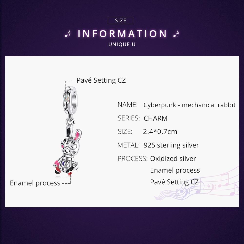 925 Sterling Silver Rabbit Pendant For Diy Bracelets & Necklaces