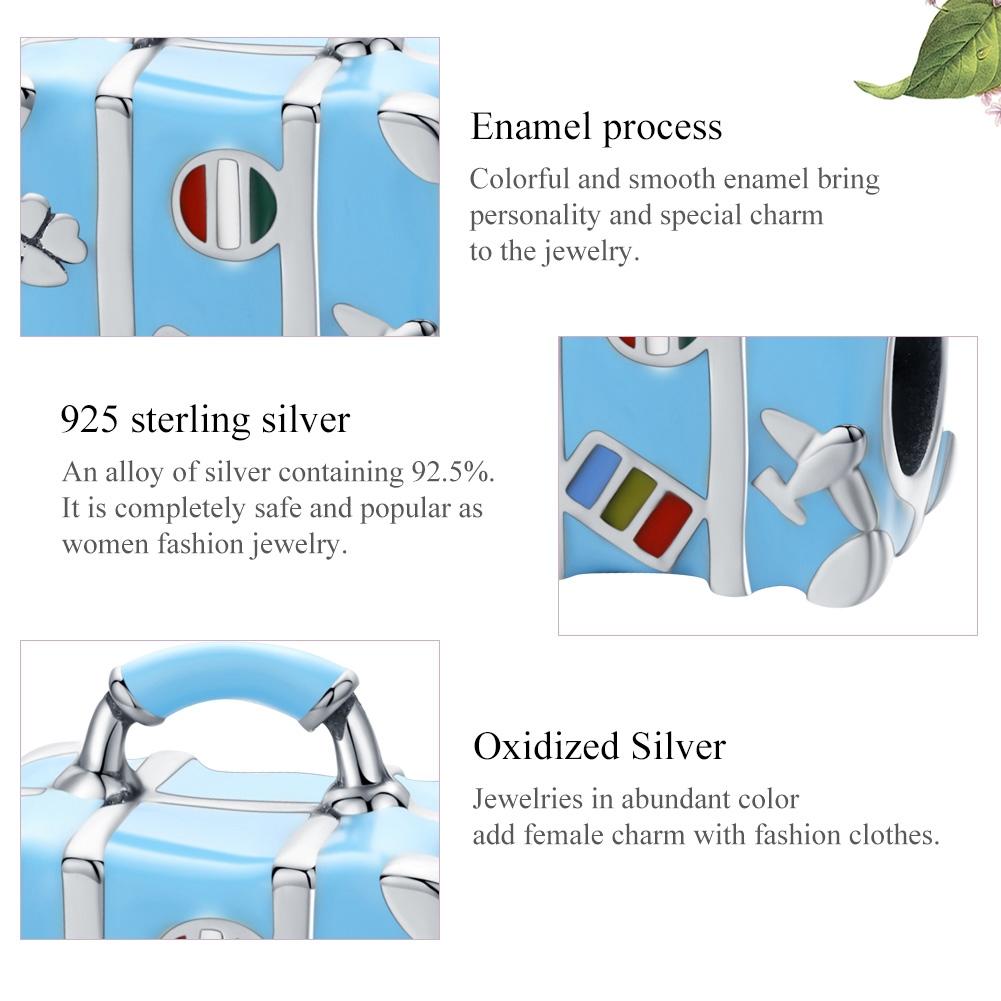 925 Sterling Silver Blue Beads For Bracelet