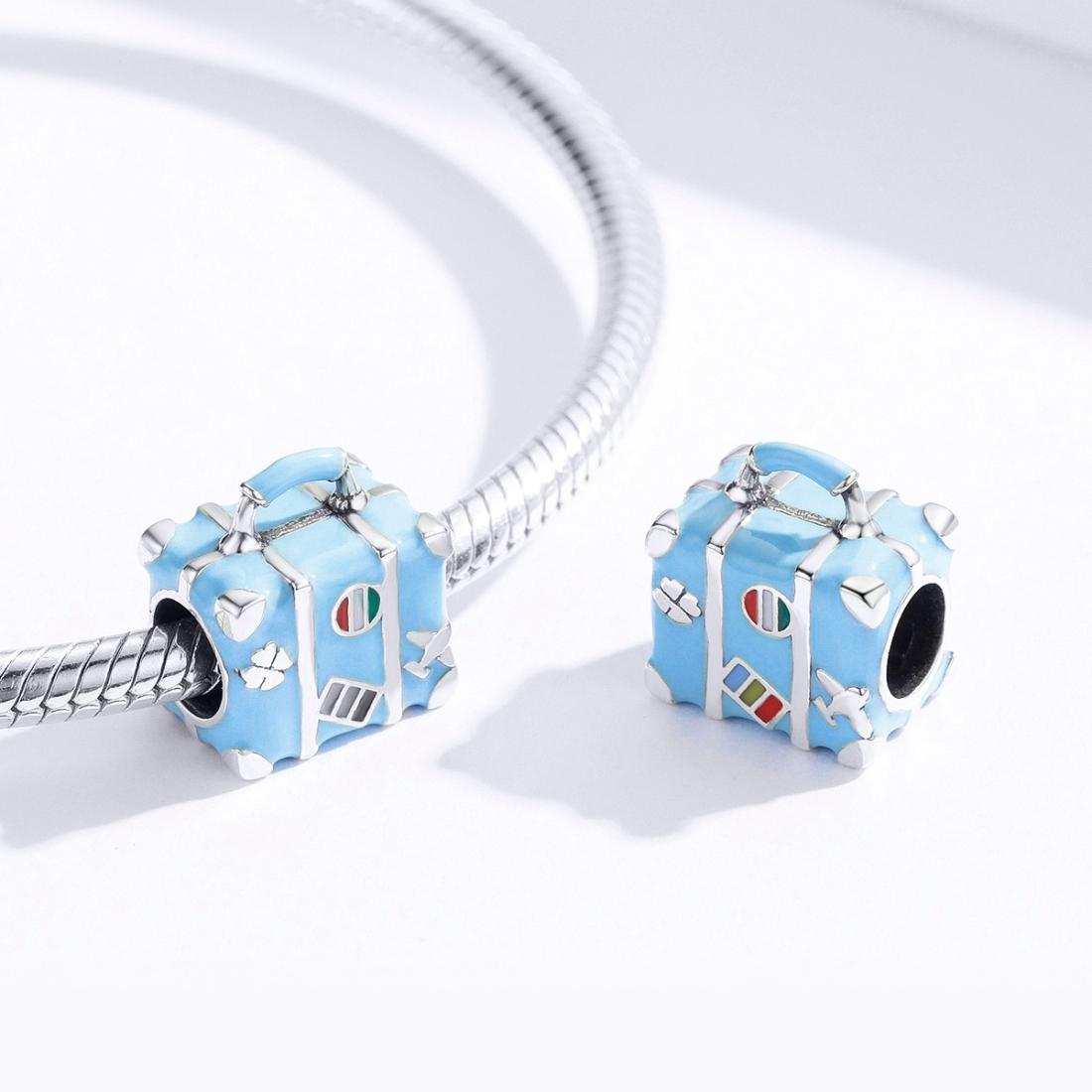 925 Sterling Silver Blue Beads For Bracelet