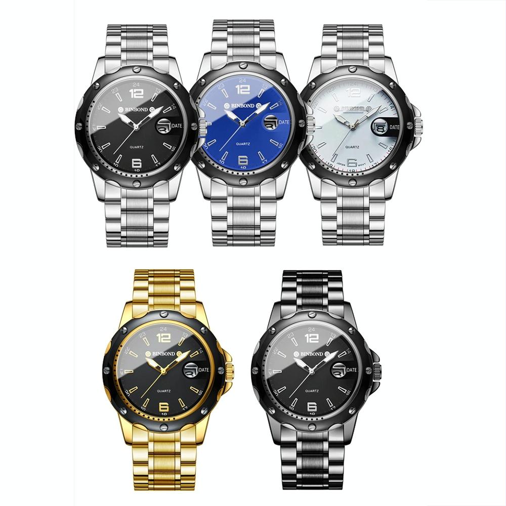 Waterproof Luminous Quartz Watch for Outdoor - White Steel-Blue