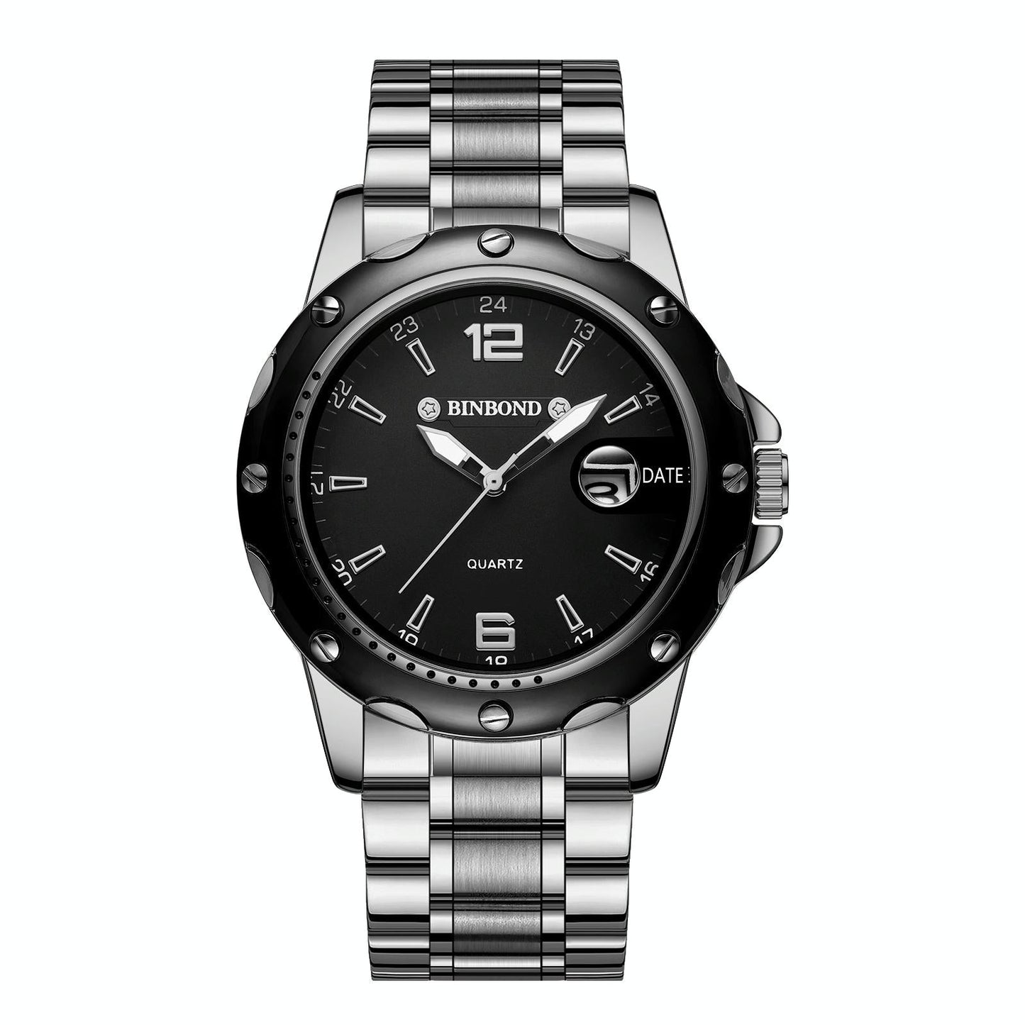 Waterproof Luminous Quartz Watch for Outdoor - White Steel-Blue