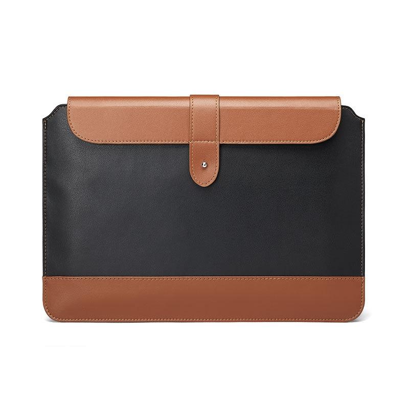 14-15.4 Inch Microfiber Notebook Liner Bag - Black & Brown