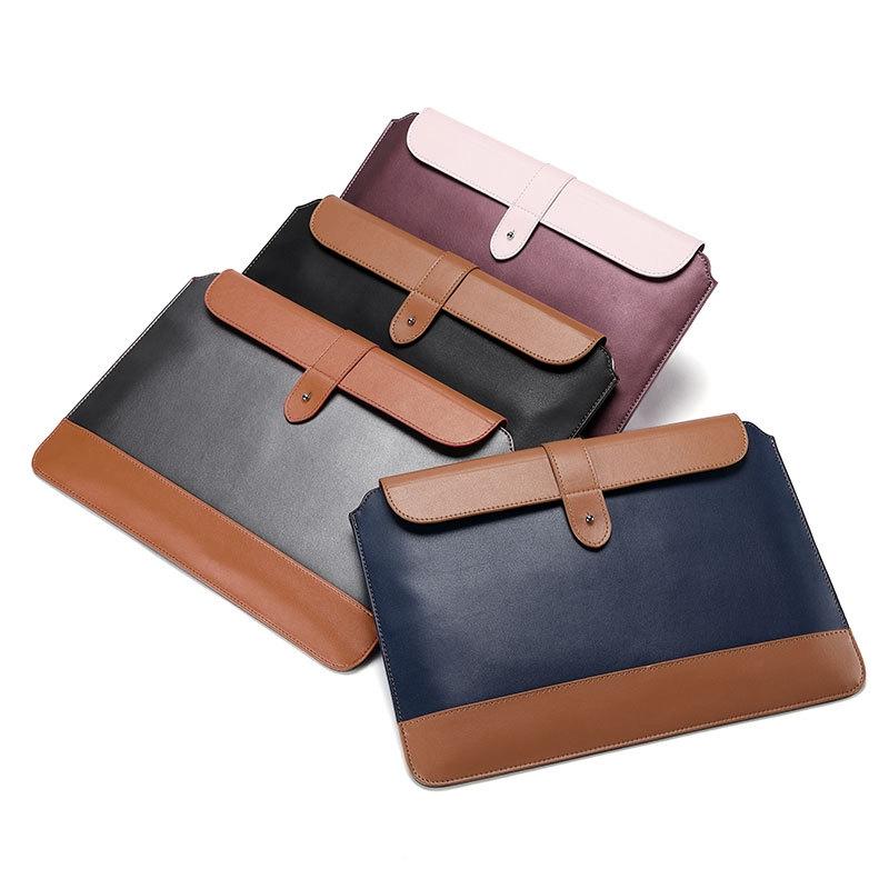 14-15.4 Inch Microfiber Notebook Liner Bag - Black & Brown