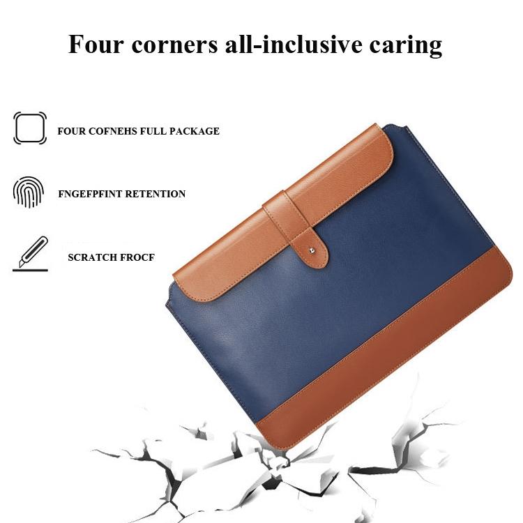 14-15.4 Inch Microfiber Notebook Liner Bag - Black & Brown