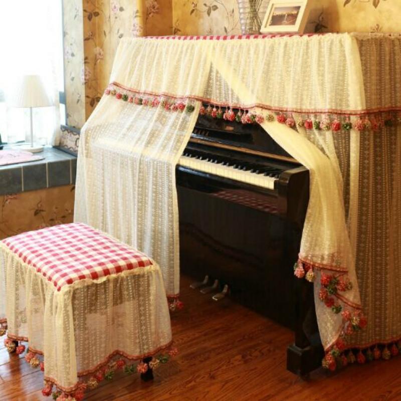 Embroidered Lace Piano Dust Cover - Double Seats 80X38Cm