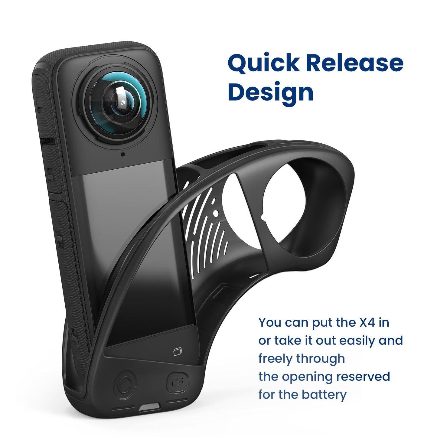 Amagisn Silicone Protective Cover for Insta360 X4 - Body Case Black