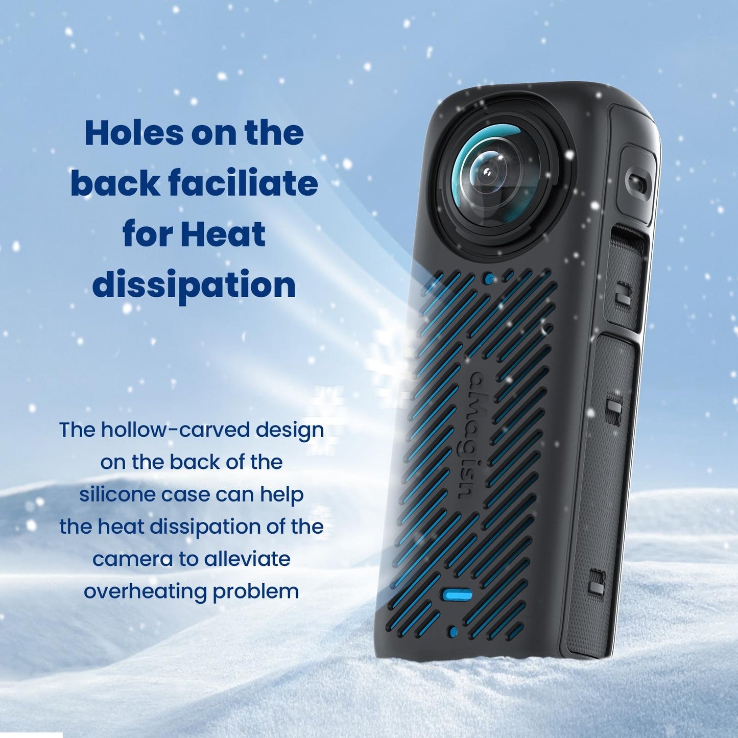 Amagisn Silicone Protective Cover for Insta360 X4 - Body Case Black