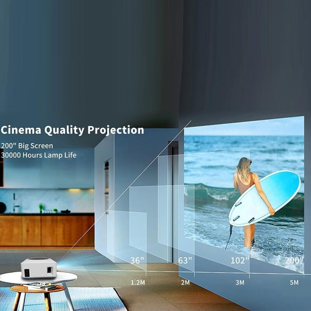 Smart Mini Led Projector - 80 Ansi Lumens 1280X720P